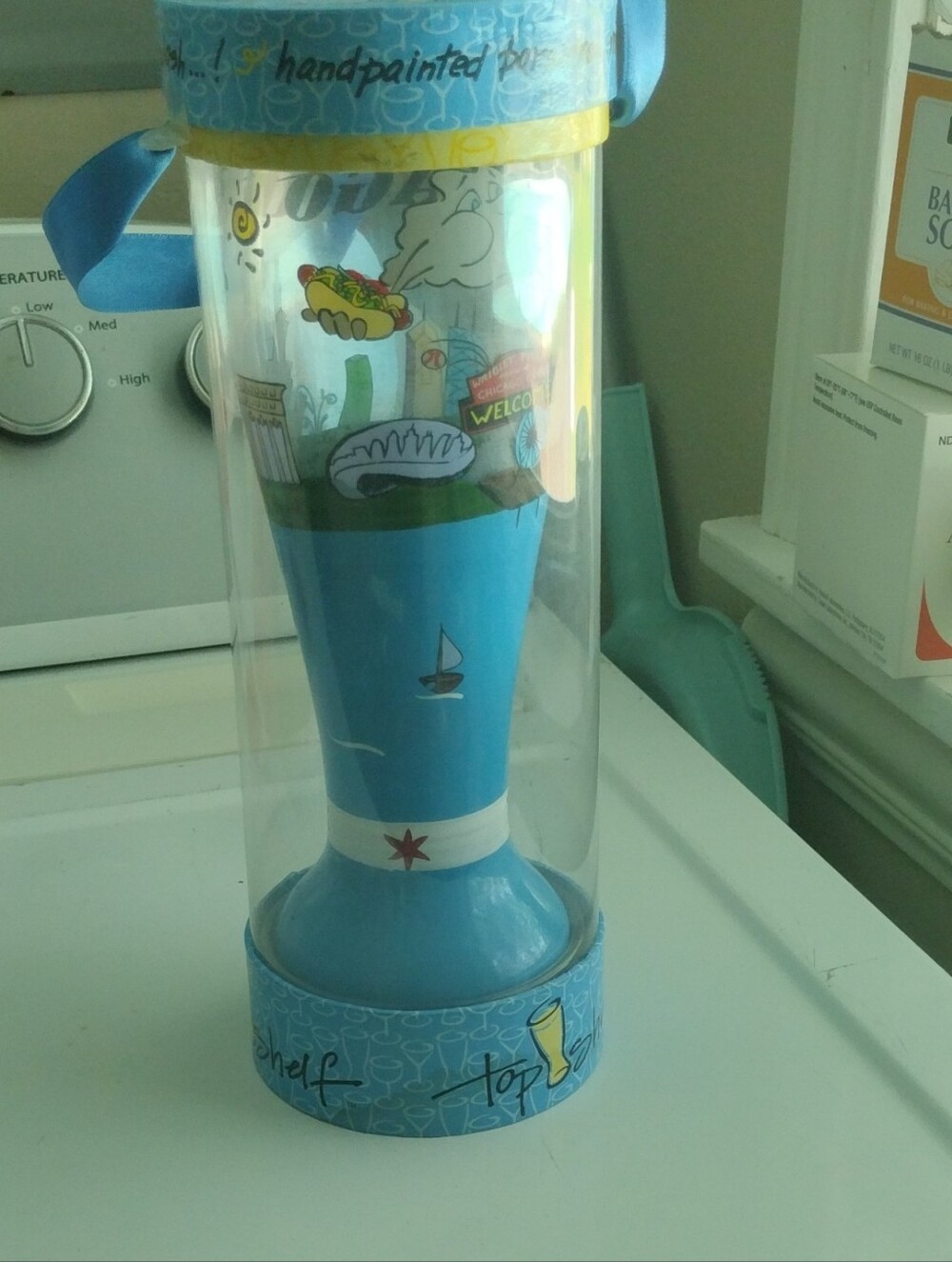 New Top Shelf Hand Painted Chicago Skyline Pilsner Glass 24 Oz